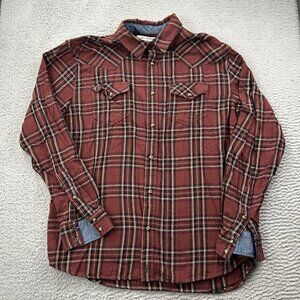 Cody James Pearl Snap Button Down Long Sleeve Mens Shirt Size Large